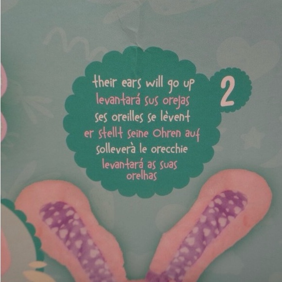 🌛🐰PeekaPets🐰🌜PEEK-A-BOO BUNNY PLUSH white w/peach ears/moon/bow tie✨NWT✨ - Picture 12 of 13